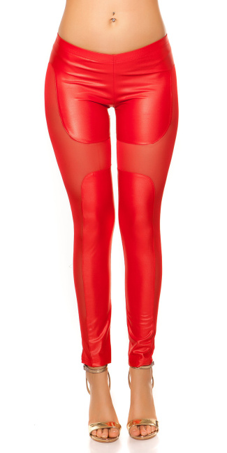 leggings with net-application Red